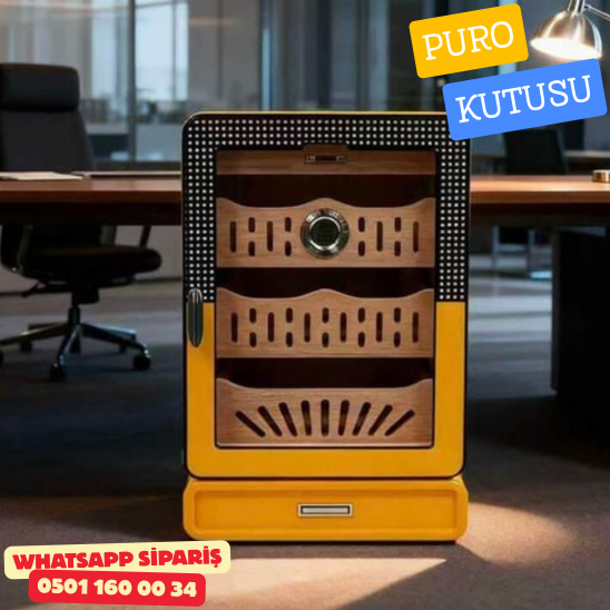 Cohiba Premium Ahşap & Cam Puro Nemlendirici Kutusu – Yüksek Kalite Humidor