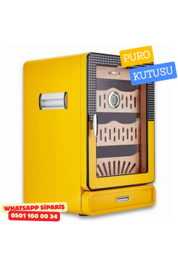 Cohiba Premium Ahşap & Cam Puro Nemlendirici Kutusu – Yüksek Kalite Humidor