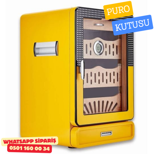 Cohiba Premium Ahşap & Cam Puro Nemlendirici Kutusu – Yüksek Kalite Humidor