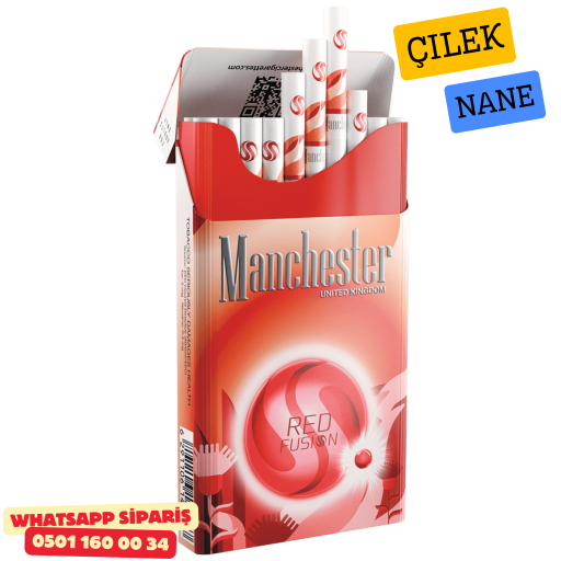 Manchester Superslim Red Fusion - Çilek ve Nane Sigara x10 Paket