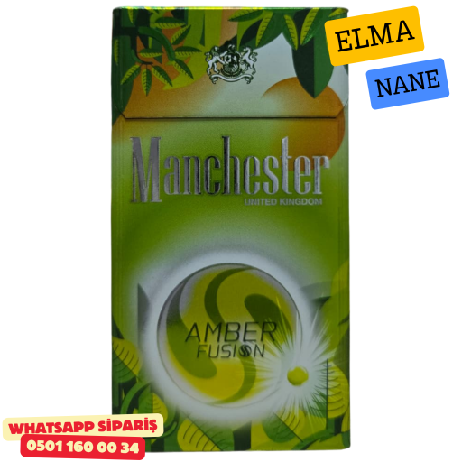 Manchester Superslim Amber Fusion - Elma ve Nane Sigara x10 Paket