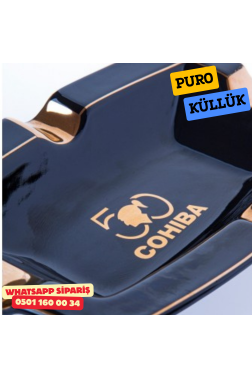Cohiba 50. Yıl Siyah-Gold Porselen Dörtlü Puro Küllüğü