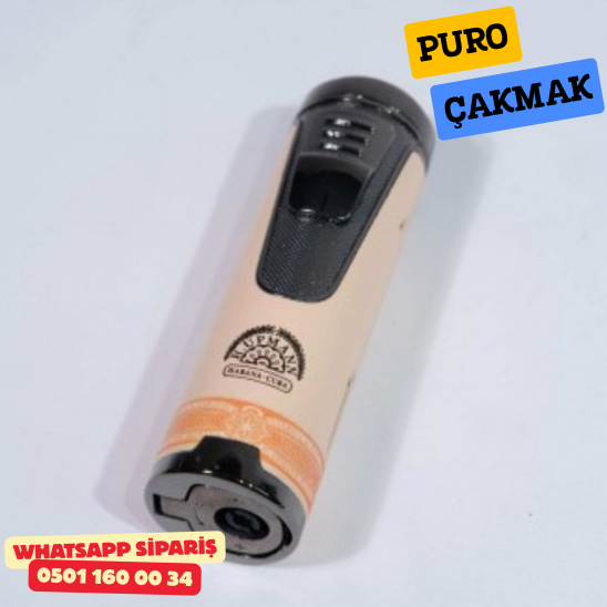 H. Upmann Özel Üretim 4 Torch Pürmüz Krem Puro Çakmağı