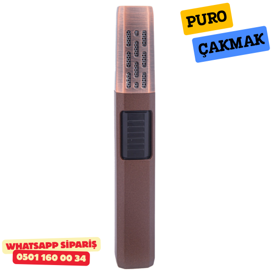 Parmida Tek Torch Pürmüz Bronz Masa Tipi Puro Çakmağı