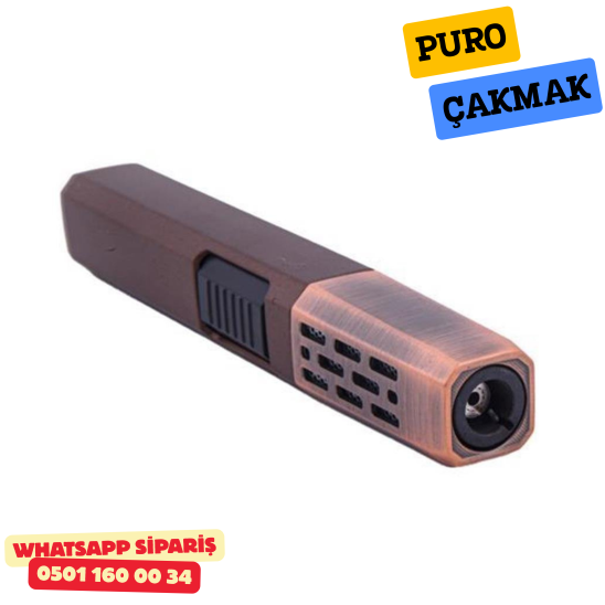Parmida Tek Torch Pürmüz Bronz Masa Tipi Puro Çakmağı