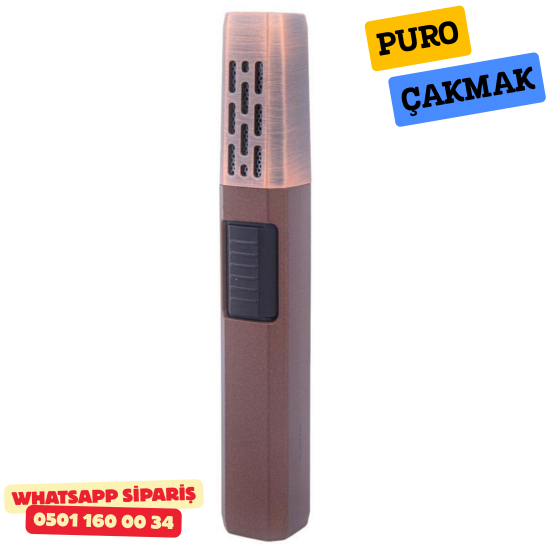 Parmida Tek Torch Pürmüz Bronz Masa Tipi Puro Çakmağı