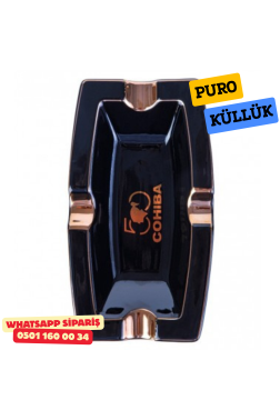 Cohiba 50. Yıl Siyah-Gold Porselen Dörtlü Puro Küllüğü