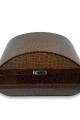 Lubinski İtaly Oval Humidor Puro Kutusu Croco Kahve 60's