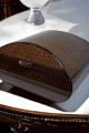 Lubinski İtaly Oval Humidor Puro Kutusu Croco Kahve 60's