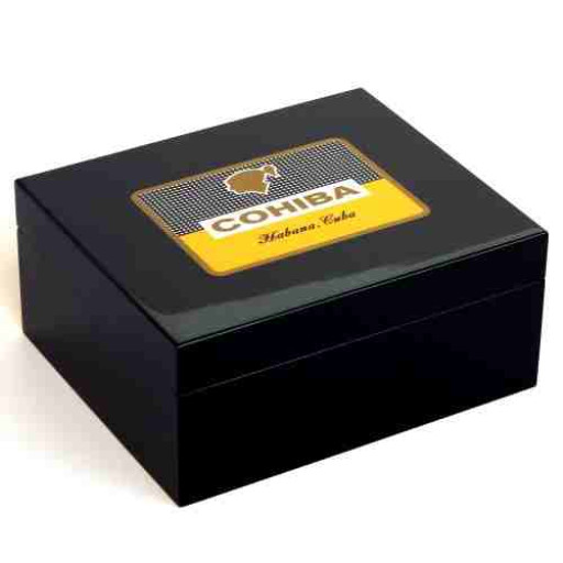Cohiba Sedir Humidor Puro Kutusu Siyah