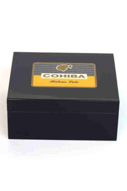 Cohiba Sedir Humidor Puro Kutusu Siyah