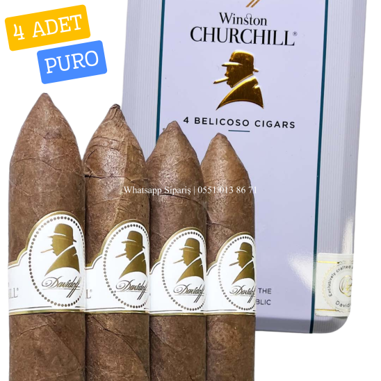 Davidoff Winston Churchill Traveller Belicoso Puro - 4'lü Kutu