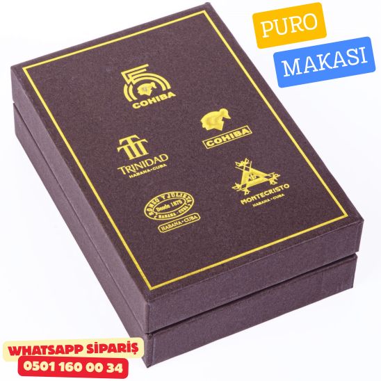 Cohiba Özel Üretim Sarı Siyah Metal Puro Makası Kesici