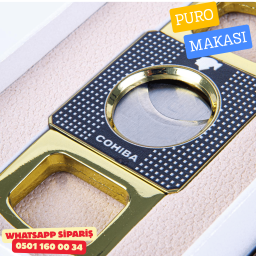 Cohiba Gold & Siyah Metal Puro Makası (Kesici)