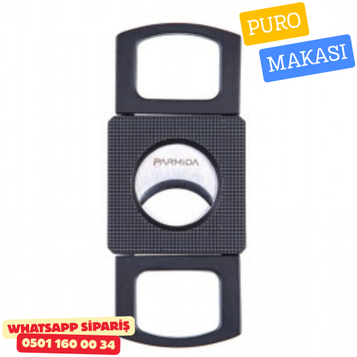 Parmida Siyah Metal Puro Makası – Çift Bıçaklı Profesyonel Kesici