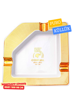 Cohiba 55. Yıl Gold-Beyaz Üçlü Porselen Puro Küllüğü