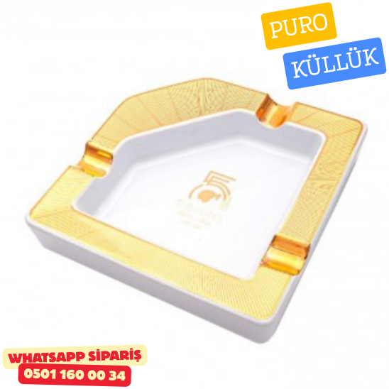 Cohiba 55. Yıl Gold-Beyaz Üçlü Porselen Puro Küllüğü