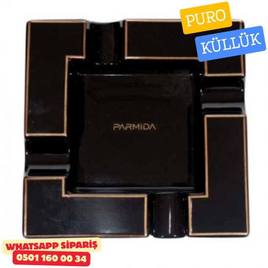 Parmida Siyah Gold Detaylı Dörtlü Puro Küllüğü Parmida Siyah Gold Detaylı Dörtlü Puro Küllüğü