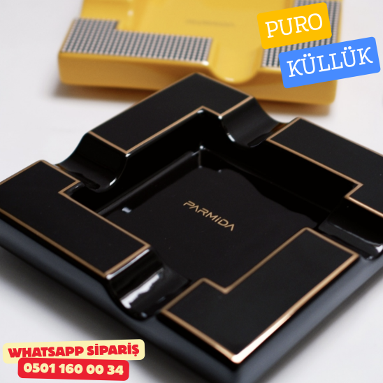 Parmida Siyah Gold Detaylı Dörtlü Puro Küllüğü Parmida Siyah Gold Detaylı Dörtlü Puro Küllüğü