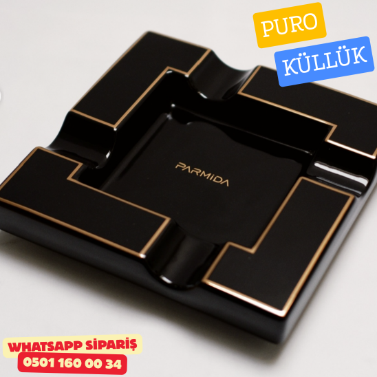 Parmida Siyah Gold Detaylı Dörtlü Puro Küllüğü Parmida Siyah Gold Detaylı Dörtlü Puro Küllüğü