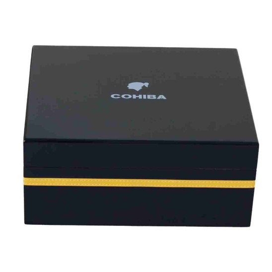 Cohiba Siyah-Sarı Şeritli Humidor Puro Kutusu