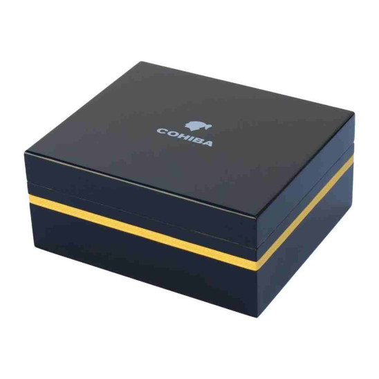 Cohiba Siyah-Sarı Şeritli Humidor Puro Kutusu