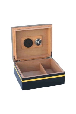 Cohiba Siyah-Sarı Şeritli Humidor Puro Kutusu