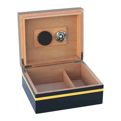 Cohiba Siyah-Sarı Şeritli Humidor Puro Kutusu