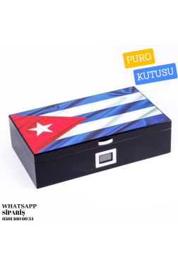 Cuban Flag Sedir Humidor Puro Kutusu