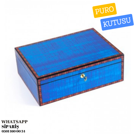 Mavi Sedir Humidor Puro Kutusu