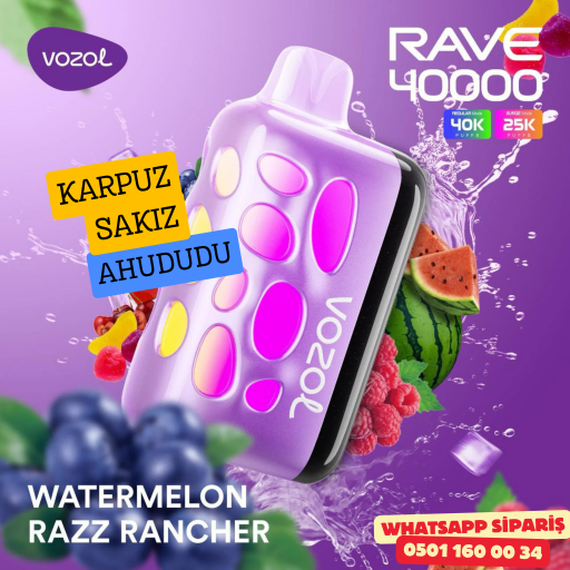 Vozol Rave Watermelon Razz Rancher 40000 PUFF