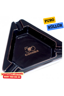 Cohiba 50. Yıl Siyah Porselen Üçlü Puro Küllüğü