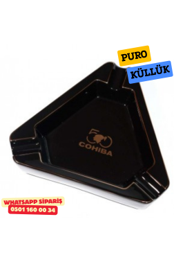 Cohiba 50. Yıl Siyah Porselen Üçlü Puro Küllüğü