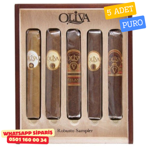 Oliva Robusto Sampler Ahşap Kutu 5'li Puro Kutu