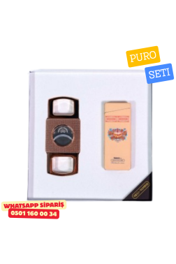 H.Upmann Puro Seti – Altın Ton Premium Çakmak & Puro Kesici