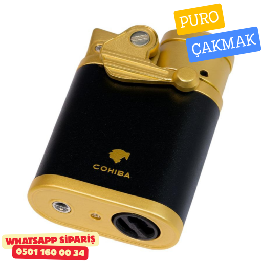 Cohiba 4 Torch Pürmüz Siyah & Gold Puro Çakmağı