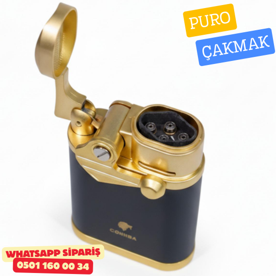 Cohiba 4 Torch Pürmüz Siyah & Gold Puro Çakmağı