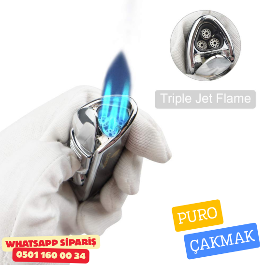 Cohiba Premium Puro Çakmağı – Siyah & Krom Metal Gövde