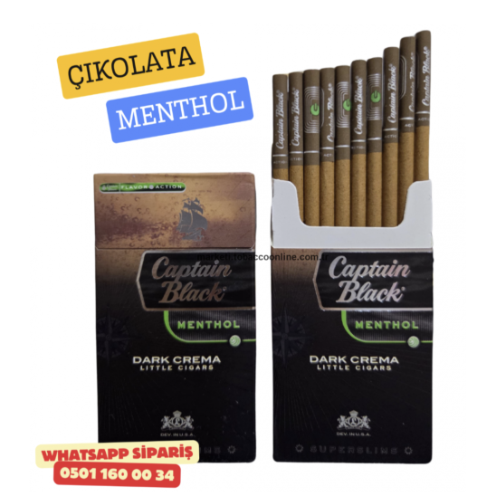 Captain Black Menthol SüperSlims ( Dark Crema ) Sigara x10 Paket