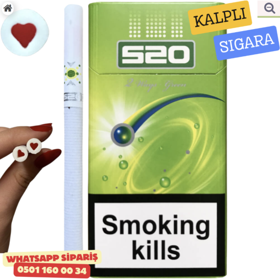 520 Kalpli Sigara Green - Mentol Yeşil Elma x10 Paket 520 Kalpli Sigara Green - Mentol Yeşil Elma x10 Paket