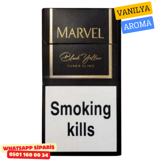 Marvel Black Yellow Süper Slims Sigara x10 Paket