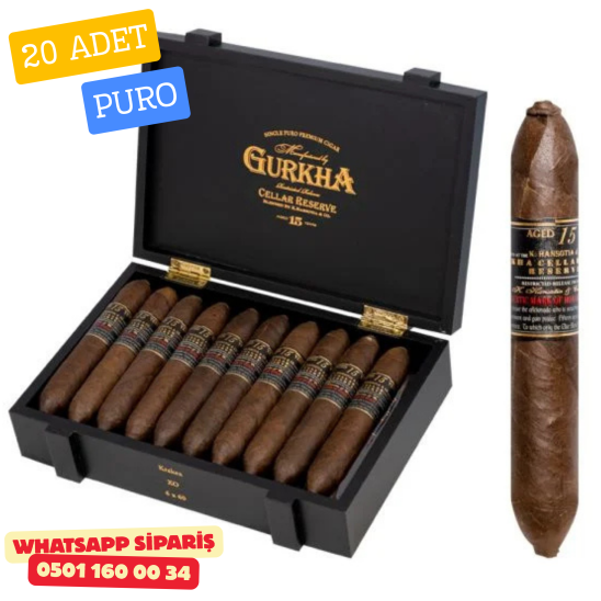 Gurkha Cellar Reserve Limitada 15 Year Maduro Solara Double Robusto 20'li Puro Kutu