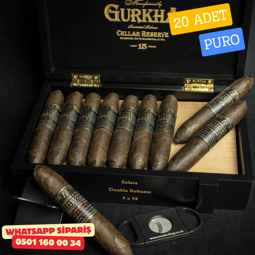 Gurkha Cellar Reserve Limitada 15 Year Maduro Solara Double Robusto 20'li Puro Kutu