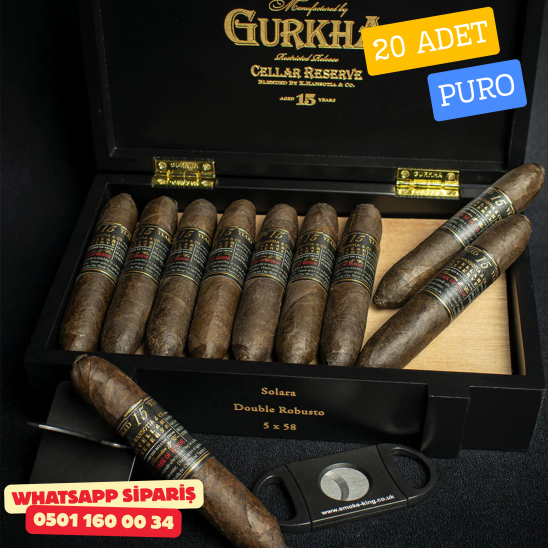 Gurkha Cellar Reserve Limitada 15 Year Maduro Solara Double Robusto 20'li Puro Kutu