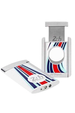 S.T. Dupont Le Mans Slim 7 Çakmak ve Sehpalı Kesici Seti Beyaz / Mavi