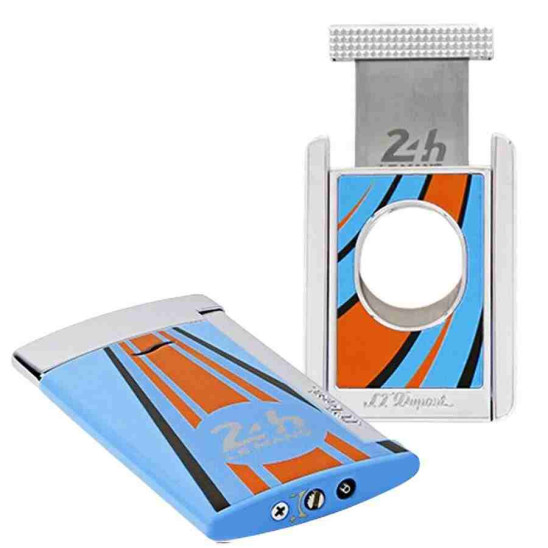 S.T. Dupont Le Mans Slim 7 Çakmak ve Sehpalı Kesici Seti Turuncu / Orange