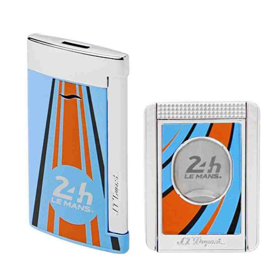 S.T. Dupont Le Mans Slim 7 Çakmak ve Sehpalı Kesici Seti Turuncu / Orange