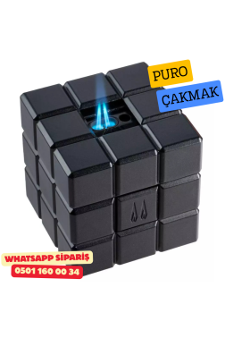 Colibri Heritage Cube Siyah Çift Alevli Masa Üstü Puro Çakmağı