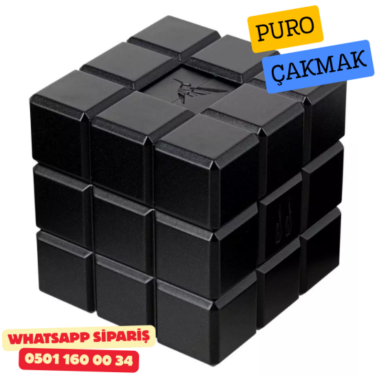 Colibri Heritage Cube Siyah Çift Alevli Masa Üstü Puro Çakmağı