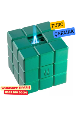 Colibri Heritage Cube Yeşil Çift Alevli Masa Üstü Puro Çakmağı
